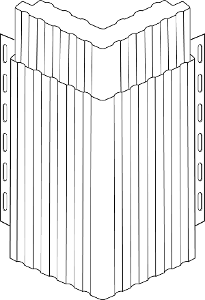 line drawing of fluted corner post