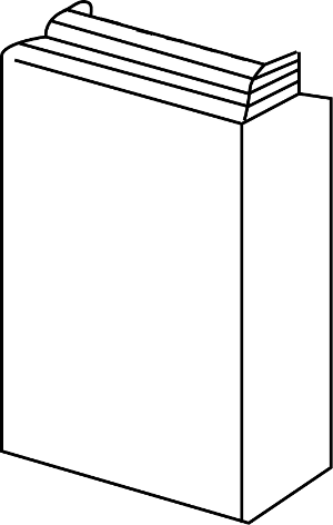 line drawing of a pilaster base for a decorative door surround