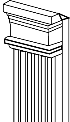 line drawing of pilaster for decorative door surround