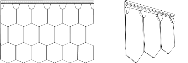 line drawing of hexagon shingles