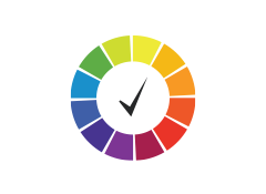 color wheel with a check mark in the middle